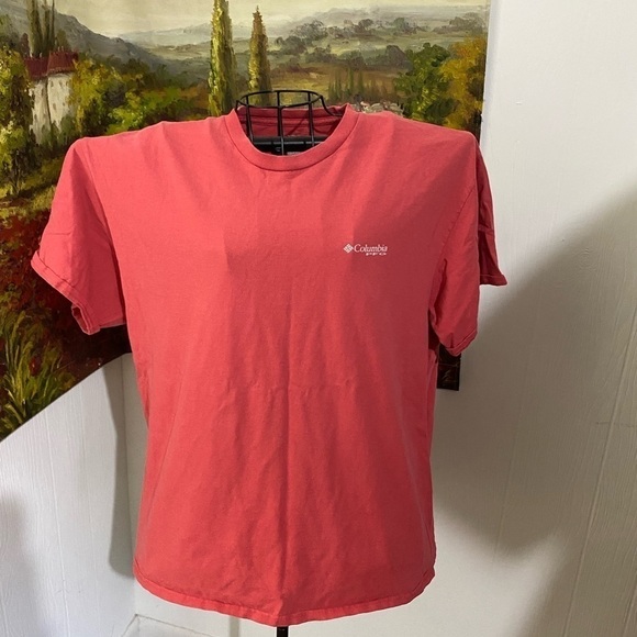 Columbia PFG size large coral casual shirt sleeve tee unisex - Picture 2 of 5